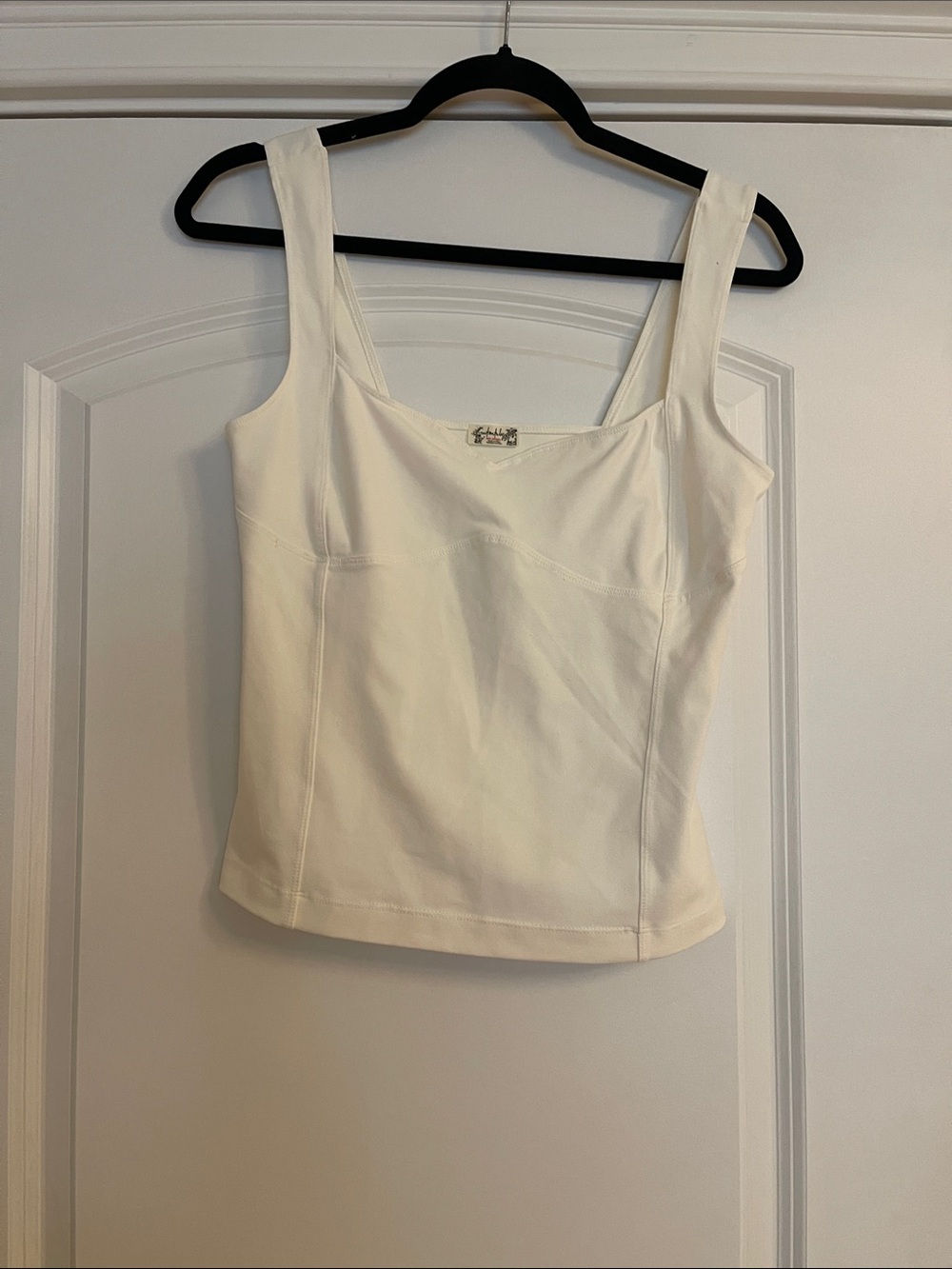 Free People Ivory sweetheart Neck Tank with Wide Straps